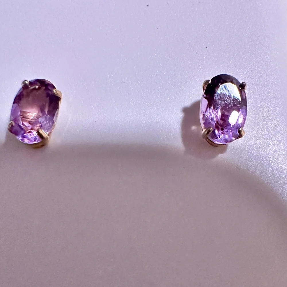 14k SOLID GOLD Genuine Amethyst 1.16 carats TCW - Picture 6 of 6